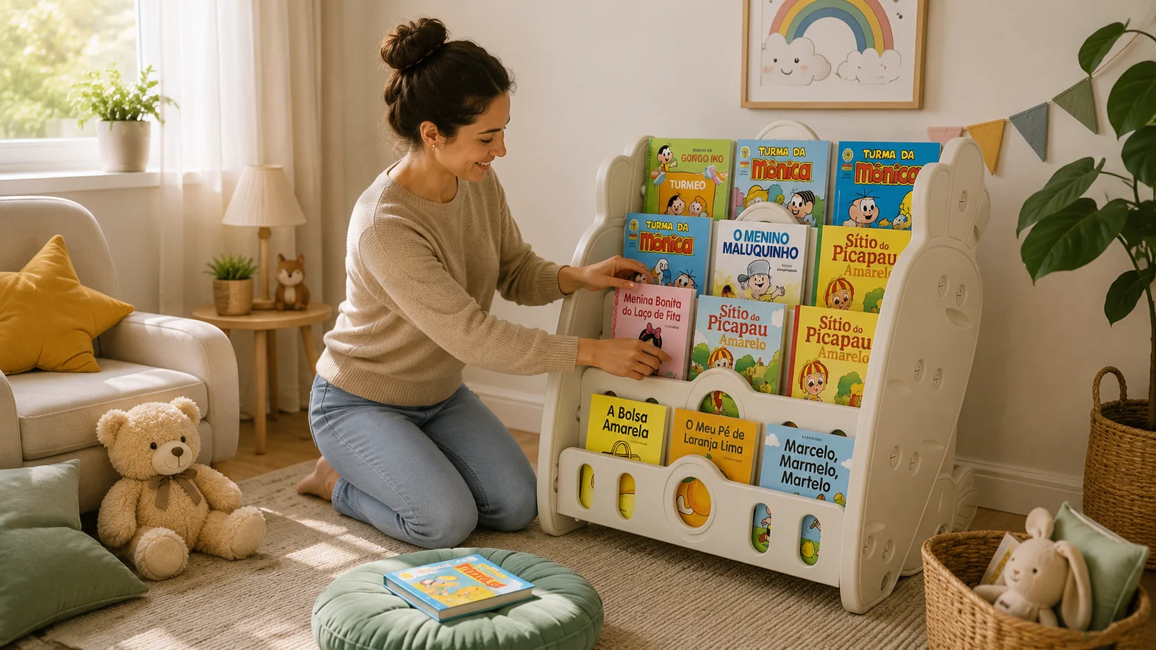 Como criar um cantinho da leitura Montessori no quarto infantil