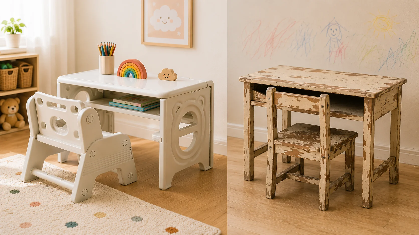 Organizador de brinquedos: plástico ou madeira?